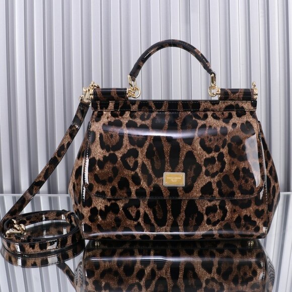 Dolce & Gabbana Leopard-Print Flap Shoulder Tote Bag - Picture 1 of 9